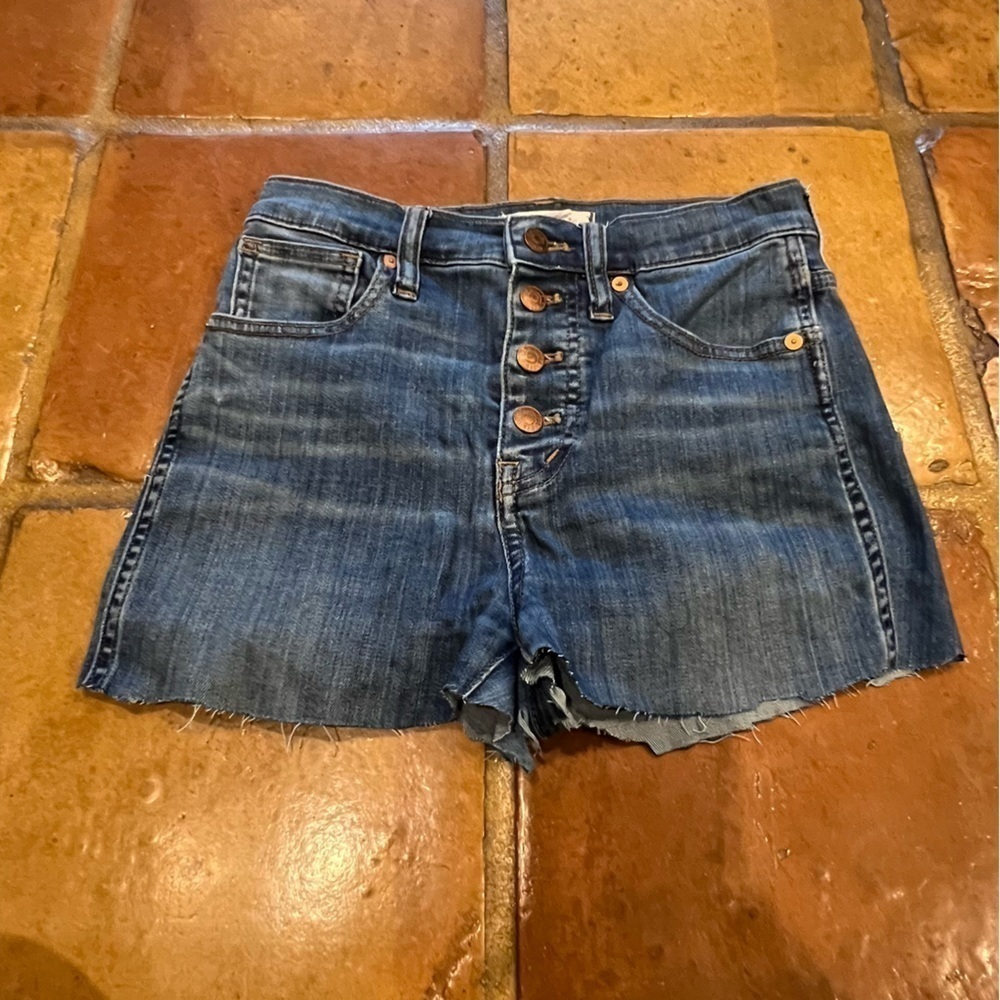 Madewell 10” High Rise Skinny Cut Off Jean Shorts Size 25 Women’s
